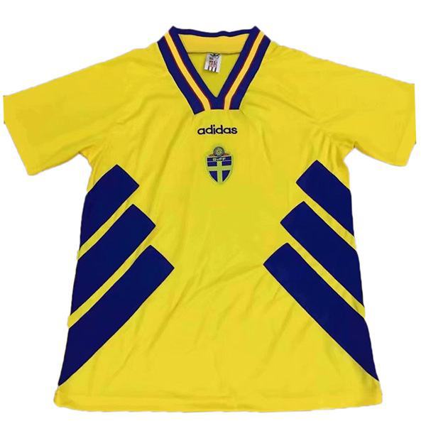 Sweden away retro vintage soccer jersey match men's second sportswear football shirt yellow 1994